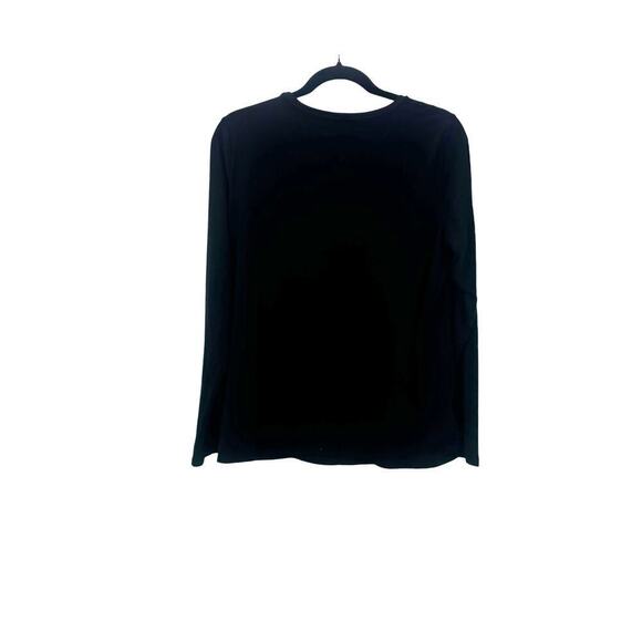 Eileen Fisher Stretch Jersey Knit Crew Neck Top Long Sleeve Black Size M NWT - Picture 4 of 11